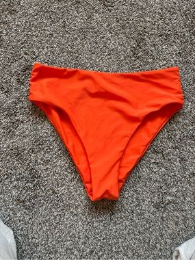 High-Waist Women’s Swim Bottoms in Bright Orange